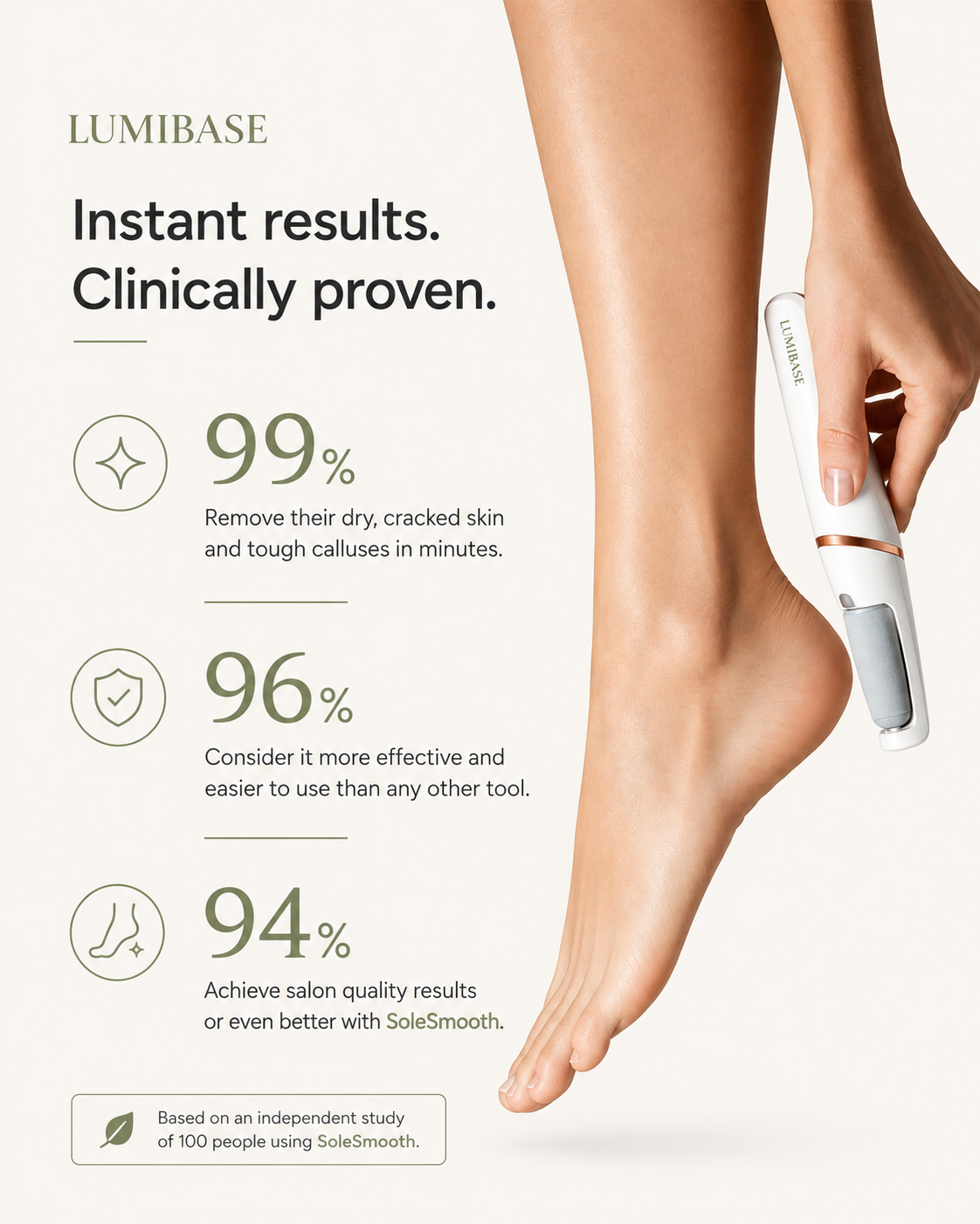 LumiBase SoleSmooth™ | Professional Electric Foot Callus Remover
